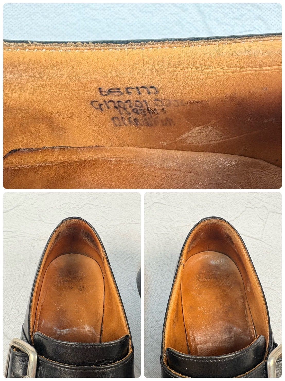 【良品】Church’s チャーチ WESTBURY ウエストバリー シングルモンク プレーン ストラップ シルバー金具 黒 ブラック UK6.5 / 25.0cm【W3343】
