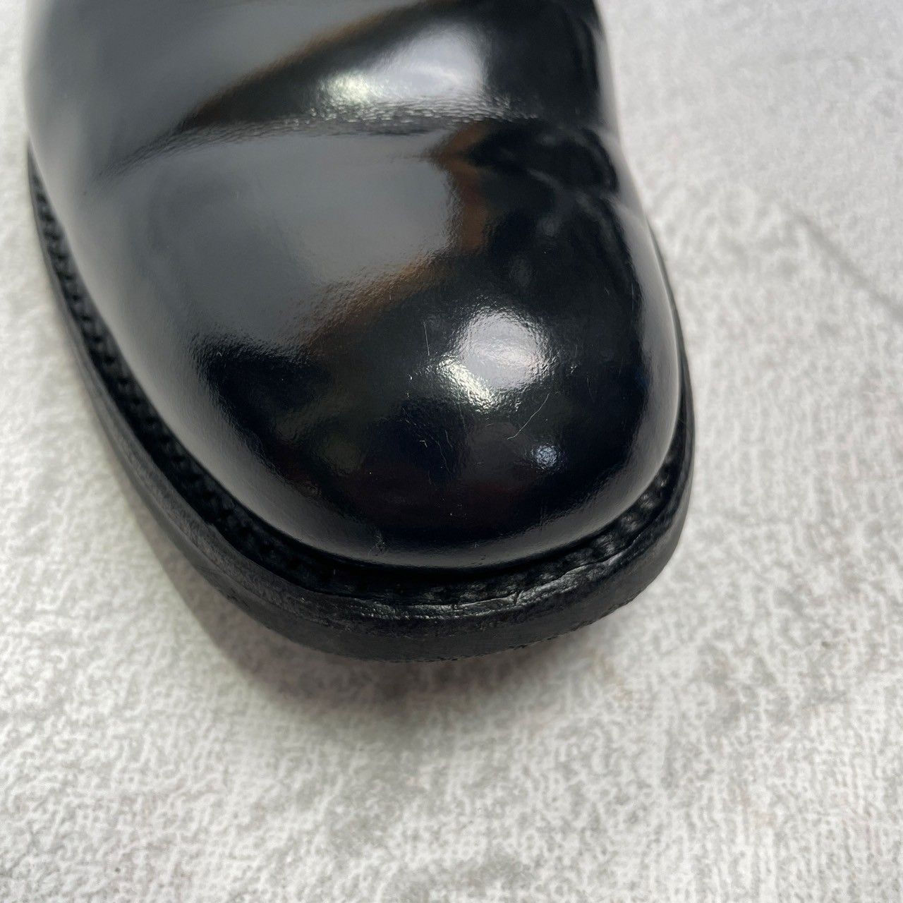 【良品】SANDERS サンダース 1384 OFFICER SERVICE SHOES ミリタリー サービスシューズ オフィサーシューズ 黒 ブラック UK7 / 26~26.5cm【W3359】