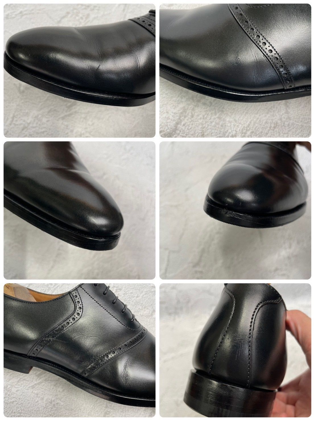 【良品 リフト交換済み】CROCKETT&JONES クロケットアンドジョーンズ MEDWAY メドウェイ プレーン 内羽根 サドル ブローグ UK8 / 26.5cm【W3357】