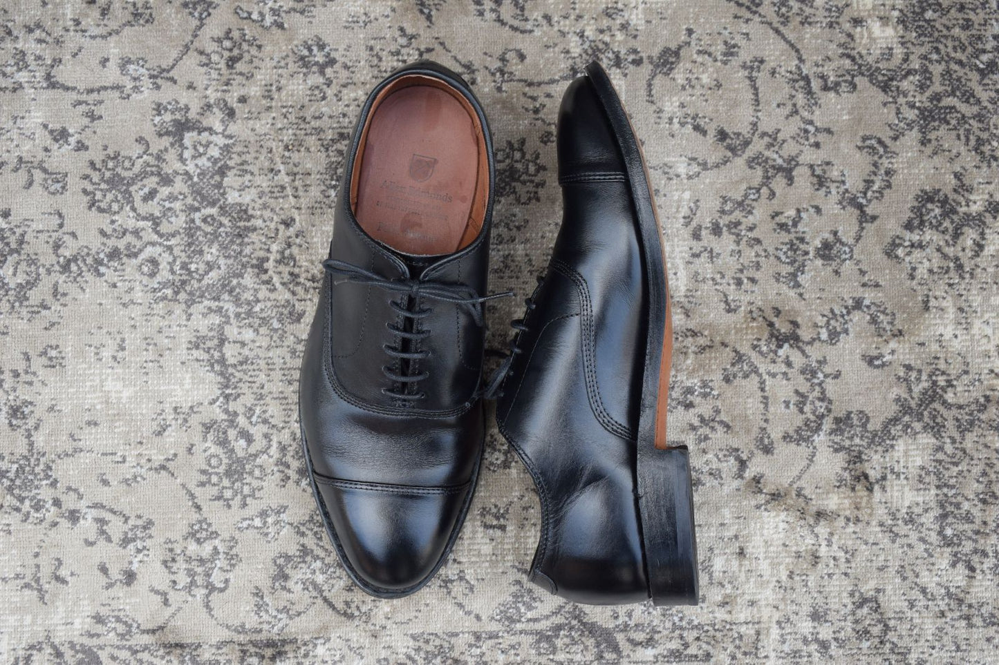 【美品】Allen Edmonds アレンエドモンズ Park Avenue パークアベニュー ストレート 内羽根 黒 ブラック BLACK US7 / 25cm【W3366】