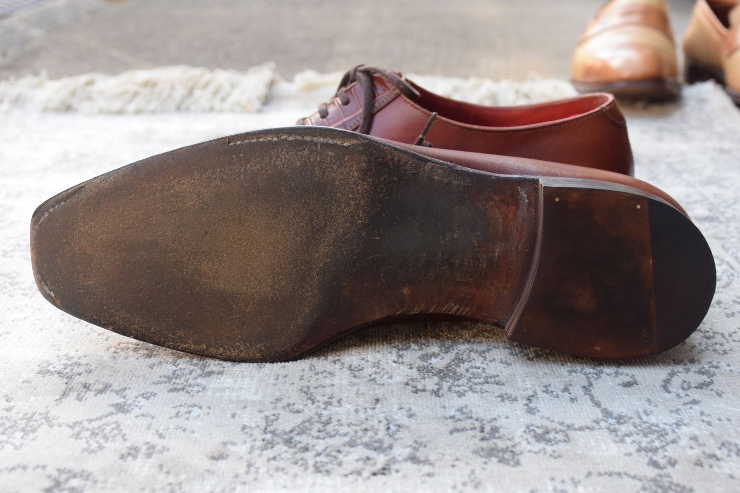 【リフト交換済み】Crockett&Jones クロケットアンドジョーンズ REGENT レジェンド プレーン 内羽根 リザード 切替 茶 ブラウン UK6 / 24.5cm【W2771】