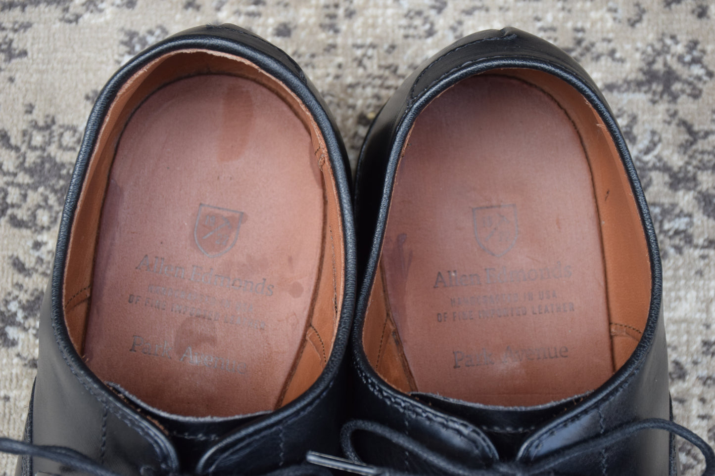 【美品】Allen Edmonds アレンエドモンズ Park Avenue パークアベニュー ストレート 内羽根 黒 ブラック BLACK US7 / 25cm【W3366】