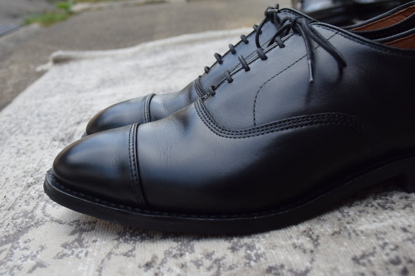 【美品】Allen Edmonds アレンエドモンズ Park Avenue パークアベニュー ストレート 内羽根 黒 ブラック BLACK US7 / 25cm【W3366】