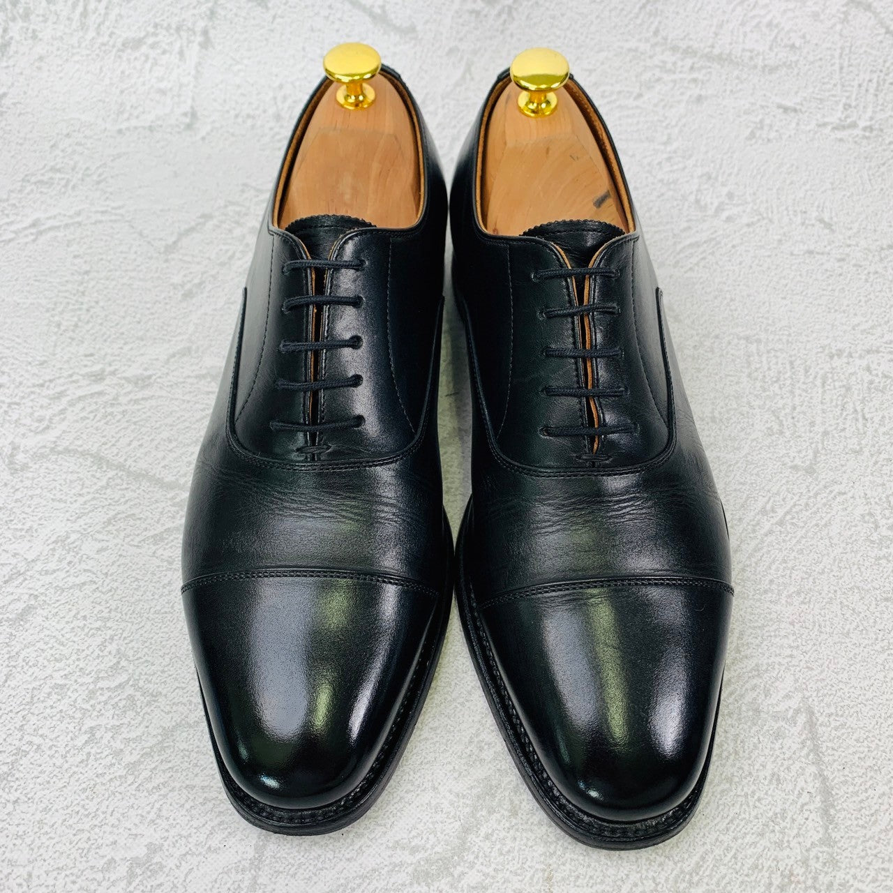 【美品】スコッチグレイン 9052 ストレート 内羽根 黒 25.5 ヒロカワ