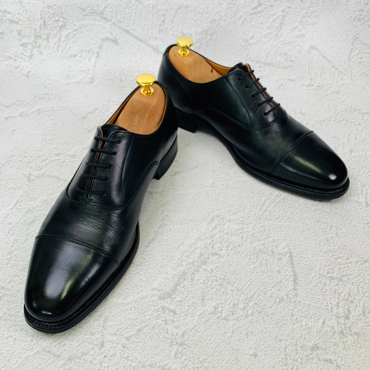 【美品】スコッチグレイン 9052 ストレート 内羽根 黒 25.5 ヒロカワ
