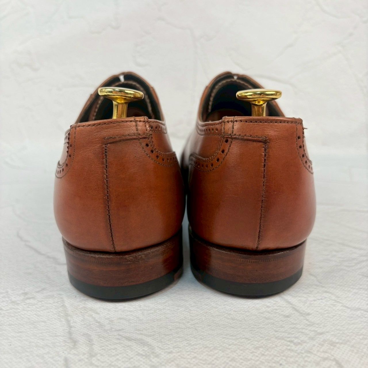 【良品】Crockett&Jones クロケットアンドジョーンズ ウイングチップ クォーターブローグ 内羽根 茶 ブラウン UK7.5 / 26.0cm【W3352】