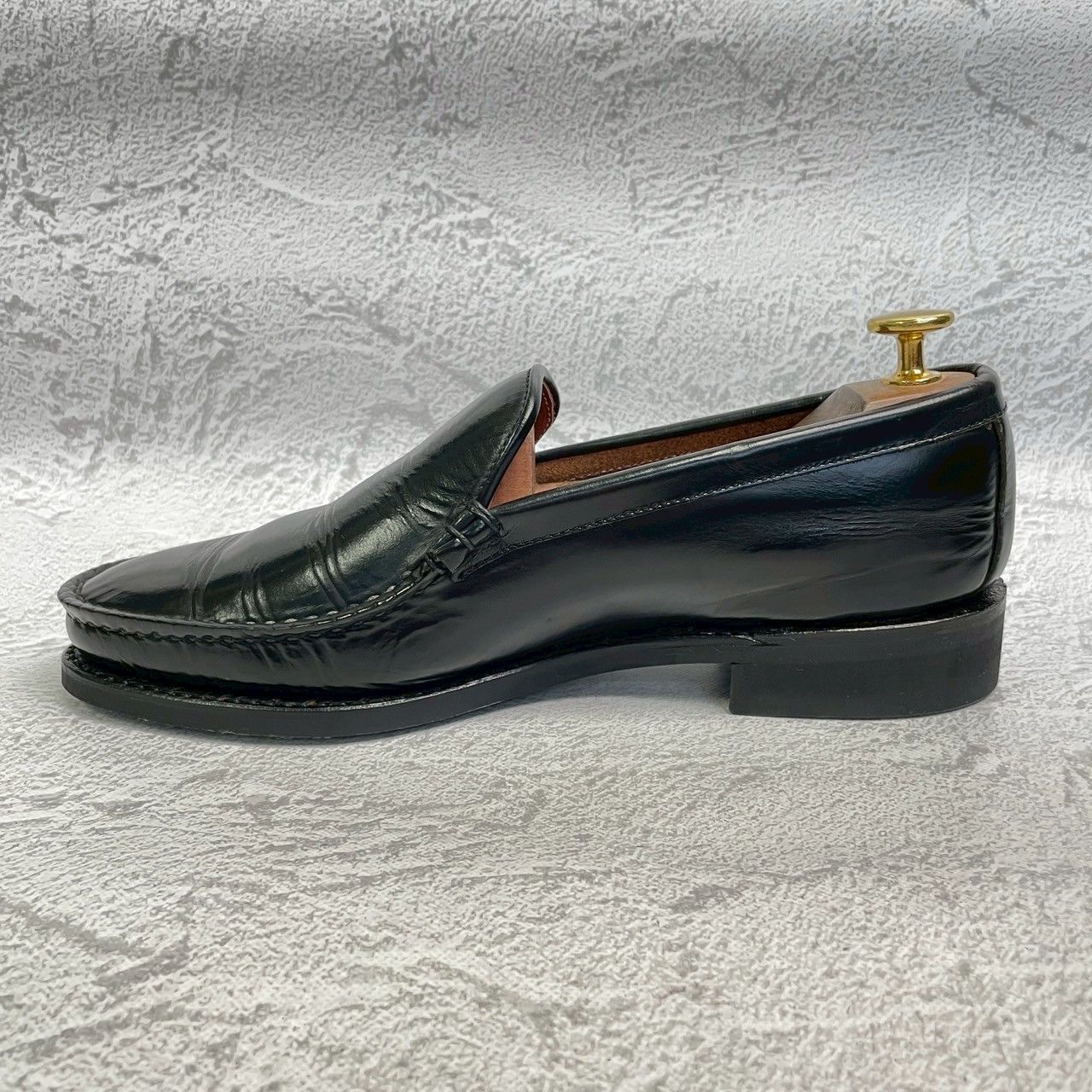 【オールソール済み】REGAL リーガル コブラヴァンプ ローファー 黒 ブラック 24.5cm【W3367】