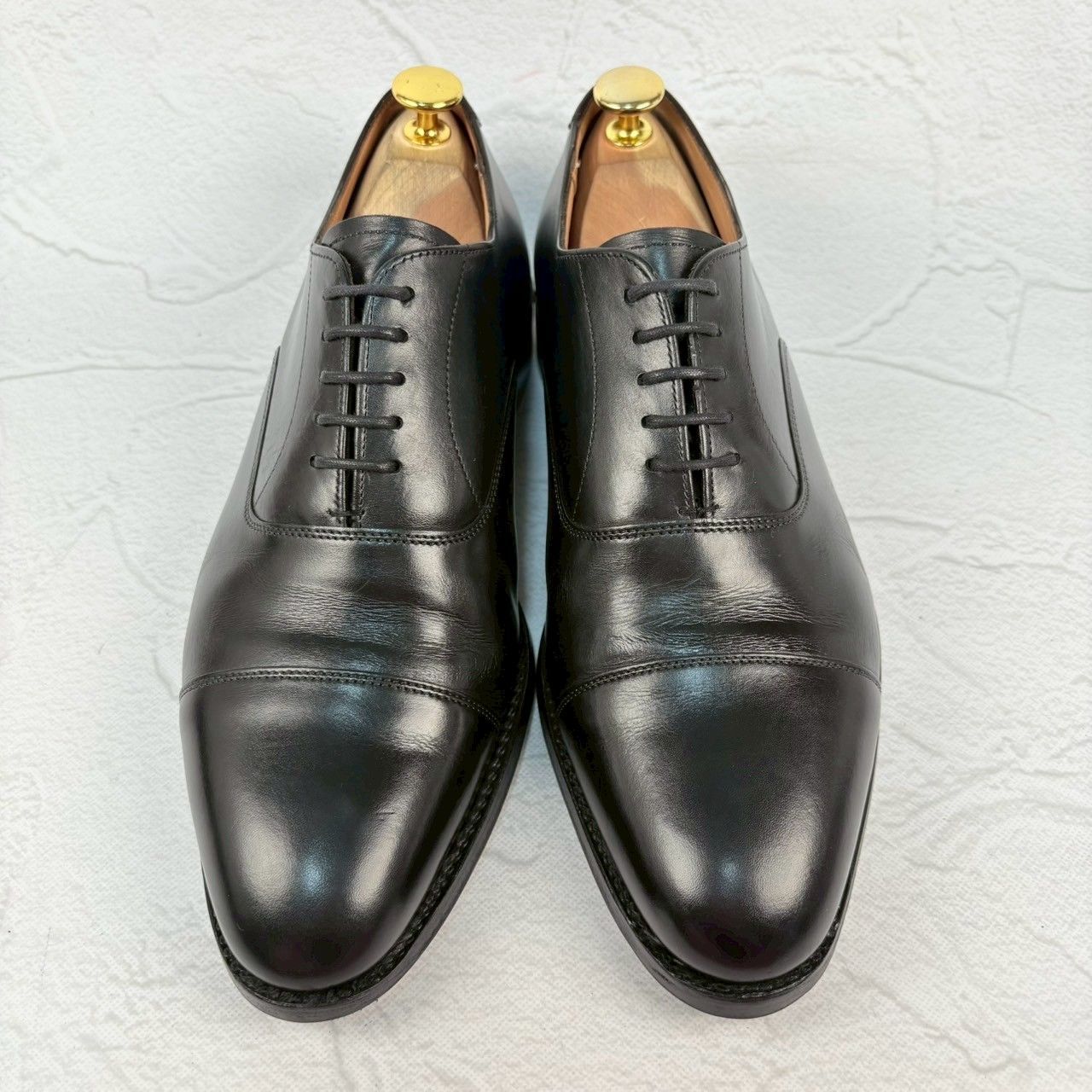 【美品 ソール修理済み】JOSEPH CHEANEY&SONS ジョセフチーニーアンドサンズ LIME ライム ストレート 内羽根 黒 ブラック UK6.5 / 25.5cm【W3342】