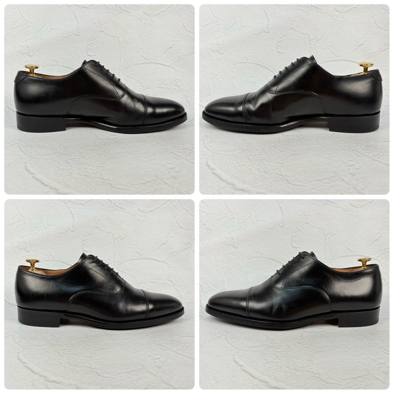【美品 ソール修理済み】JOSEPH CHEANEY&SONS ジョセフチーニーアンドサンズ LIME ライム ストレート 内羽根 黒 ブラック UK6.5 / 25.5cm【W3342】