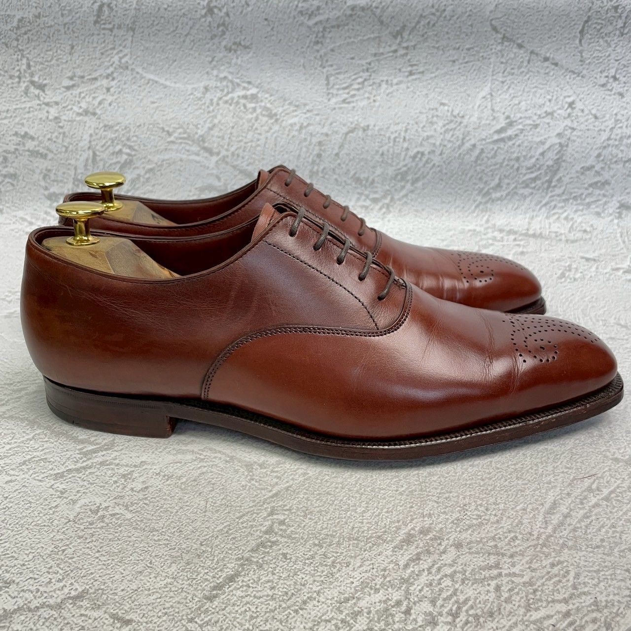 【良品】Crockett&Jones クロケットアンドジョーンズ CONWAY コンウェイ プレーン 内羽根 茶 ブラウン UK8 / 26.5cm【W3362】BROWN