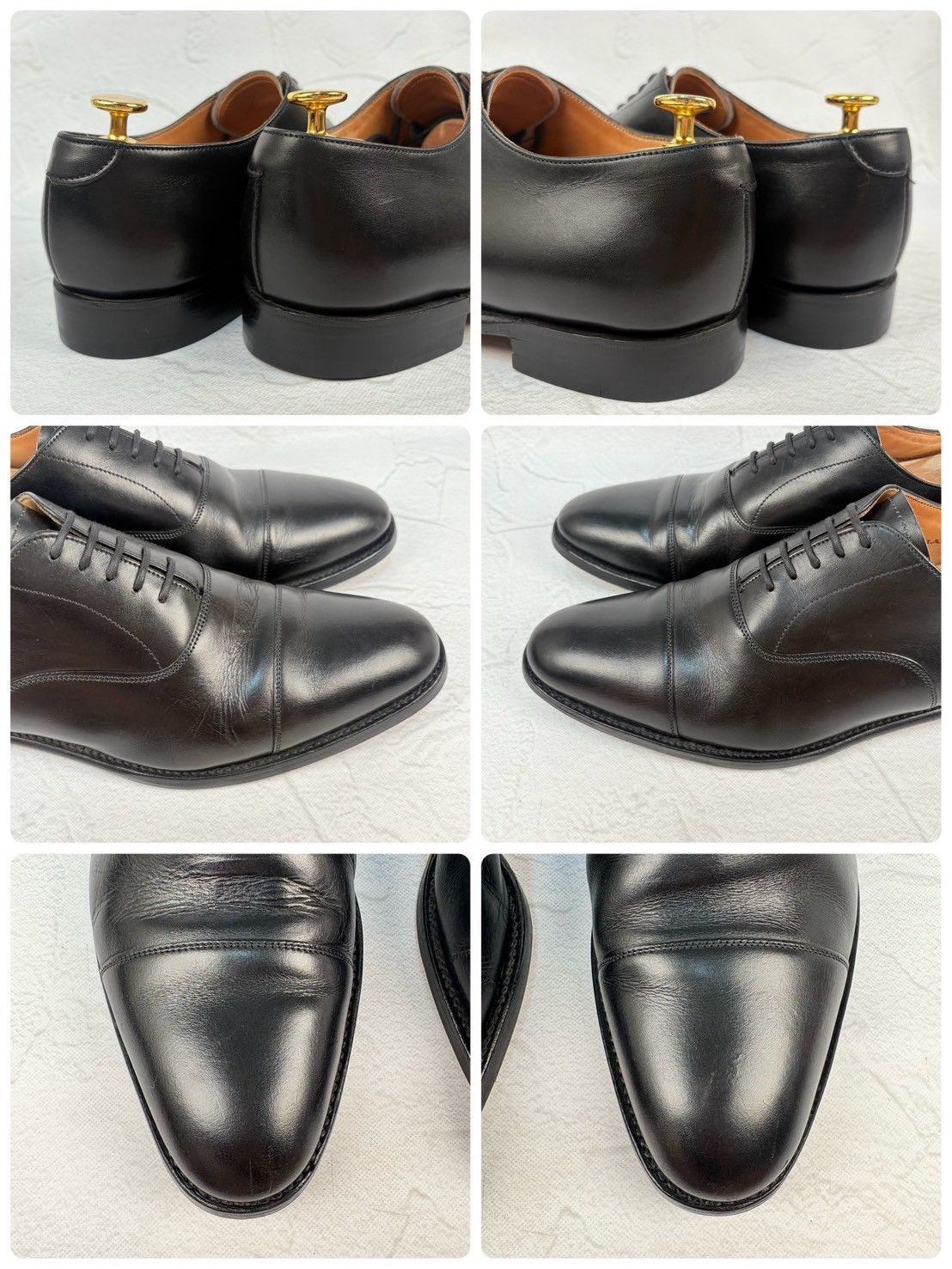 【リフト交換済み】JOSEPH CHEANEY&SONS ジョセフチーニーアンドサンズ LIME ライム ストレート 内羽根 黒 ブラック UK8 / 27.0cm【W3353】