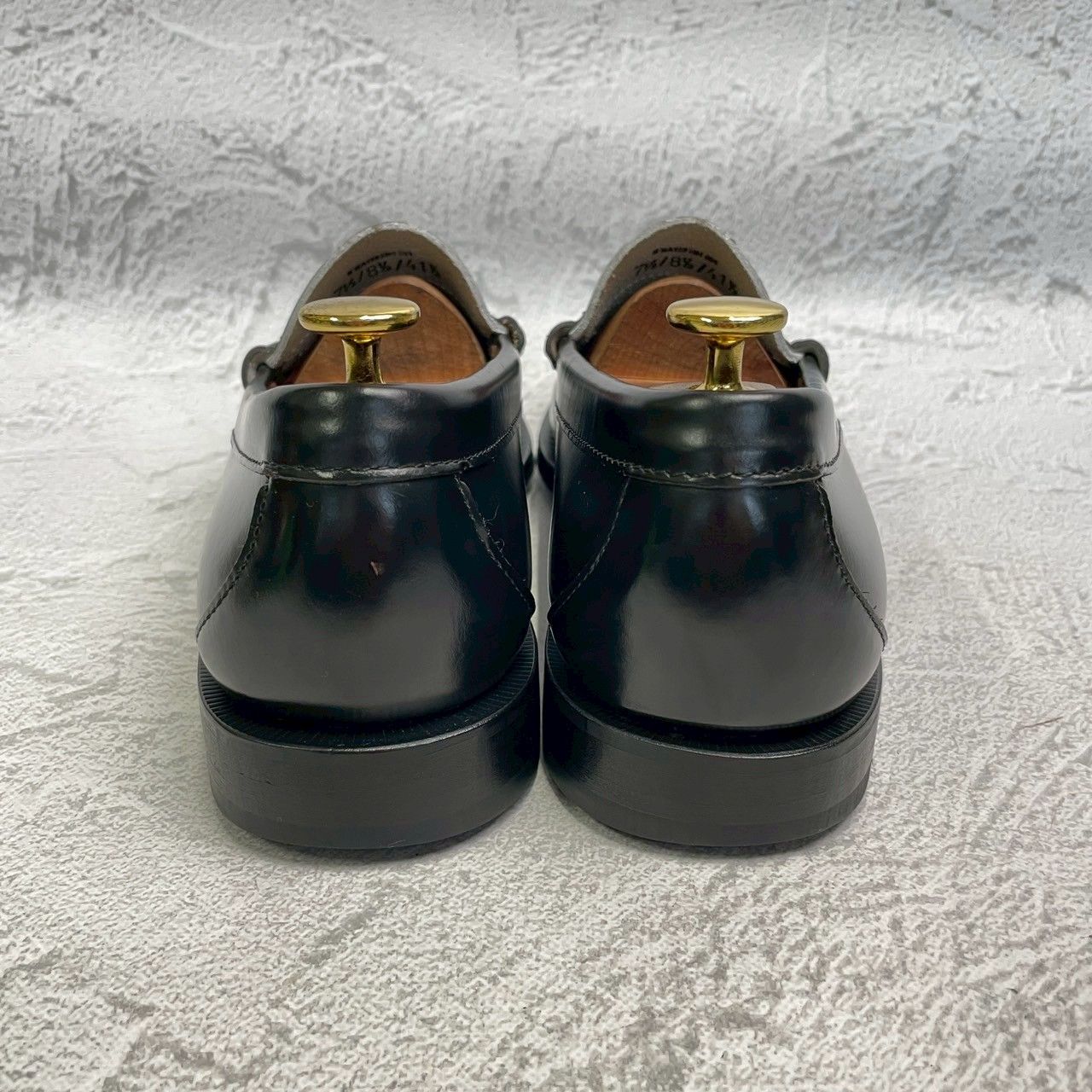 【美品】G.H.BASS ジーエイチバス BA11010H LARSON ラーソン コインローファー バイカラー 黒 ブラック 白 ホワイト UK7.5 / US8.5 / EU41.5 / 26cm【W3370】