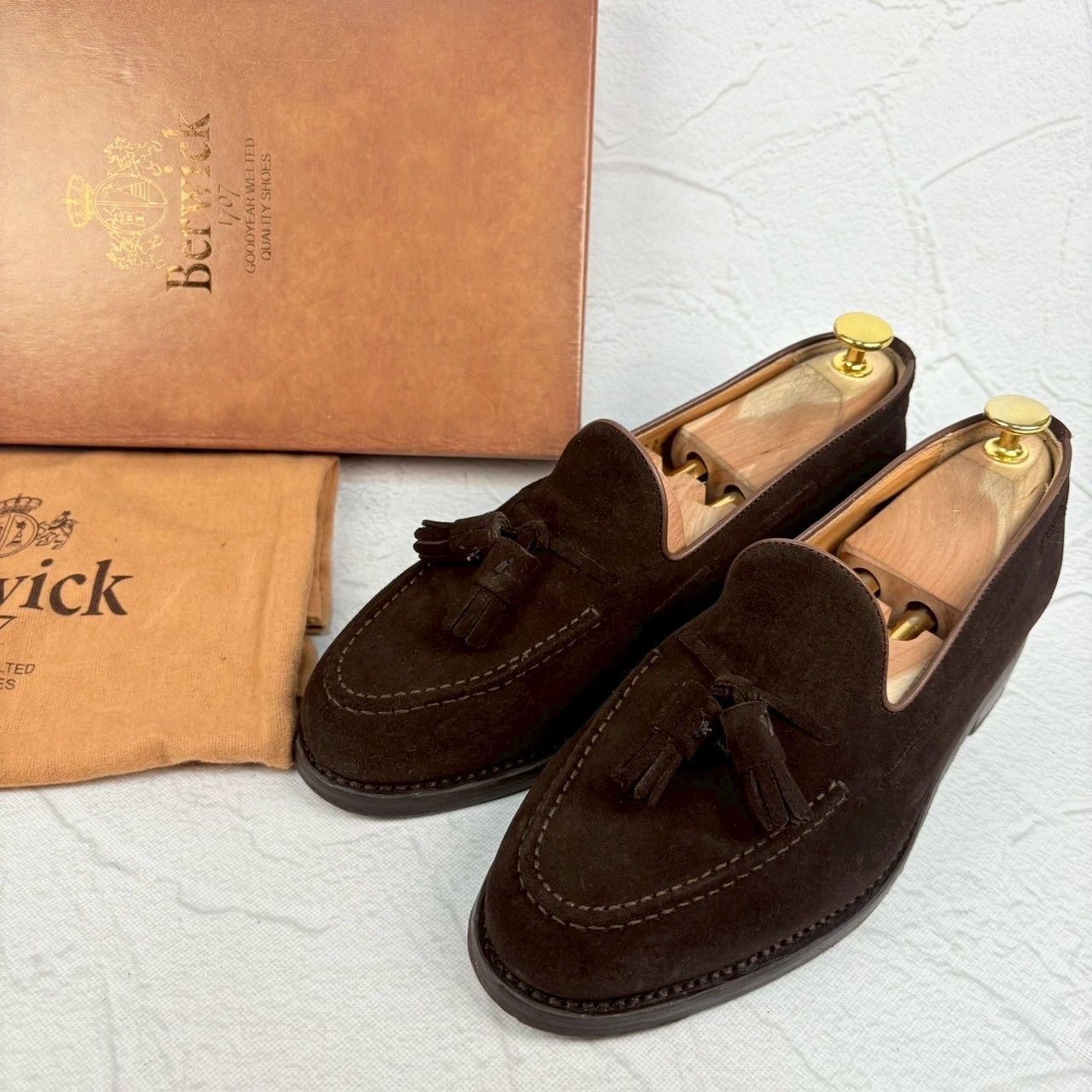 美品】Berwick バーウィック 8491 ROVIBK タッセルローファー スエード  