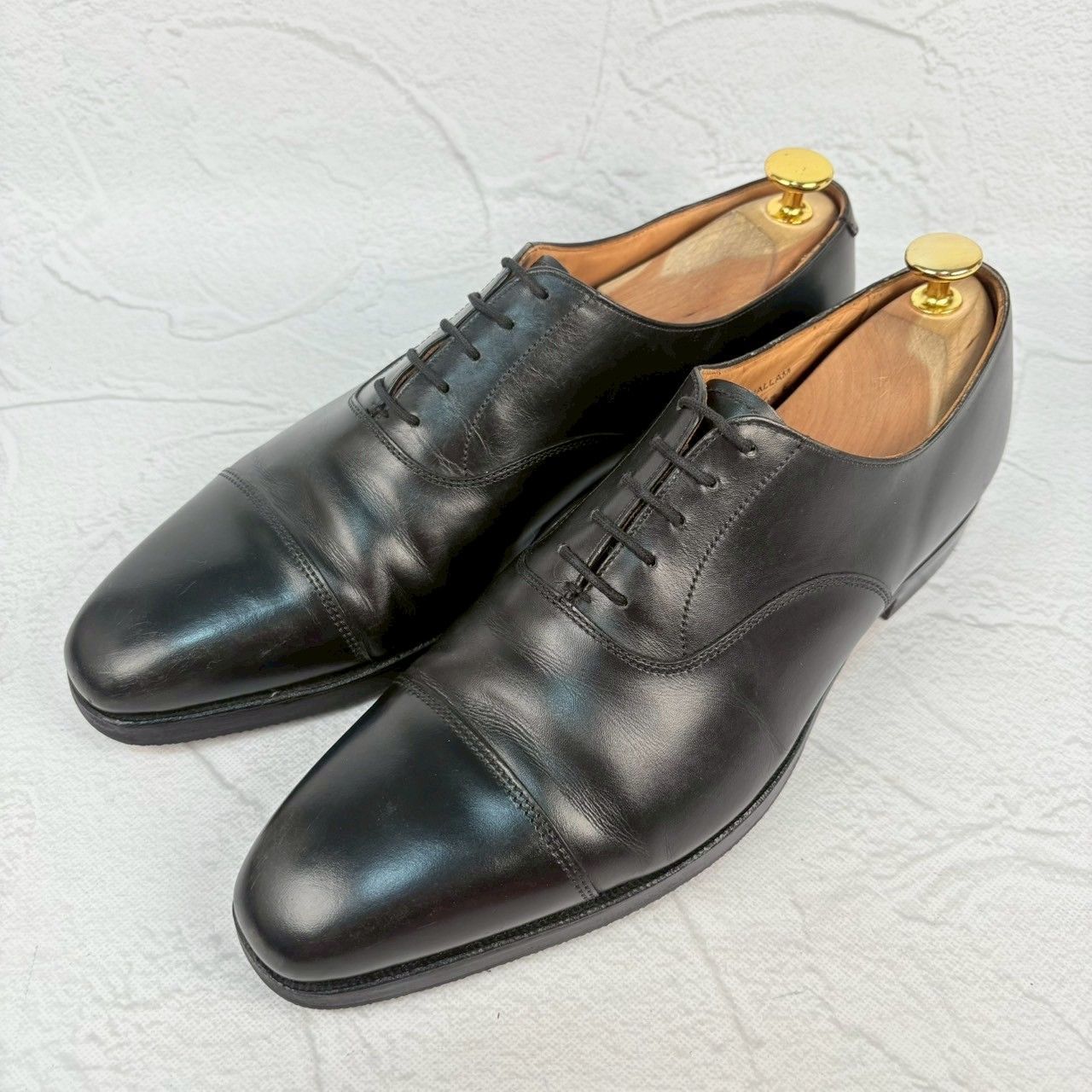 【リフト交換済み】Crockett&Jones クロケットアンドジョーンズ Hallam ハラム ストレート 内羽根 黒 ブラック UK6.5 / 25.0cm【W3350】
