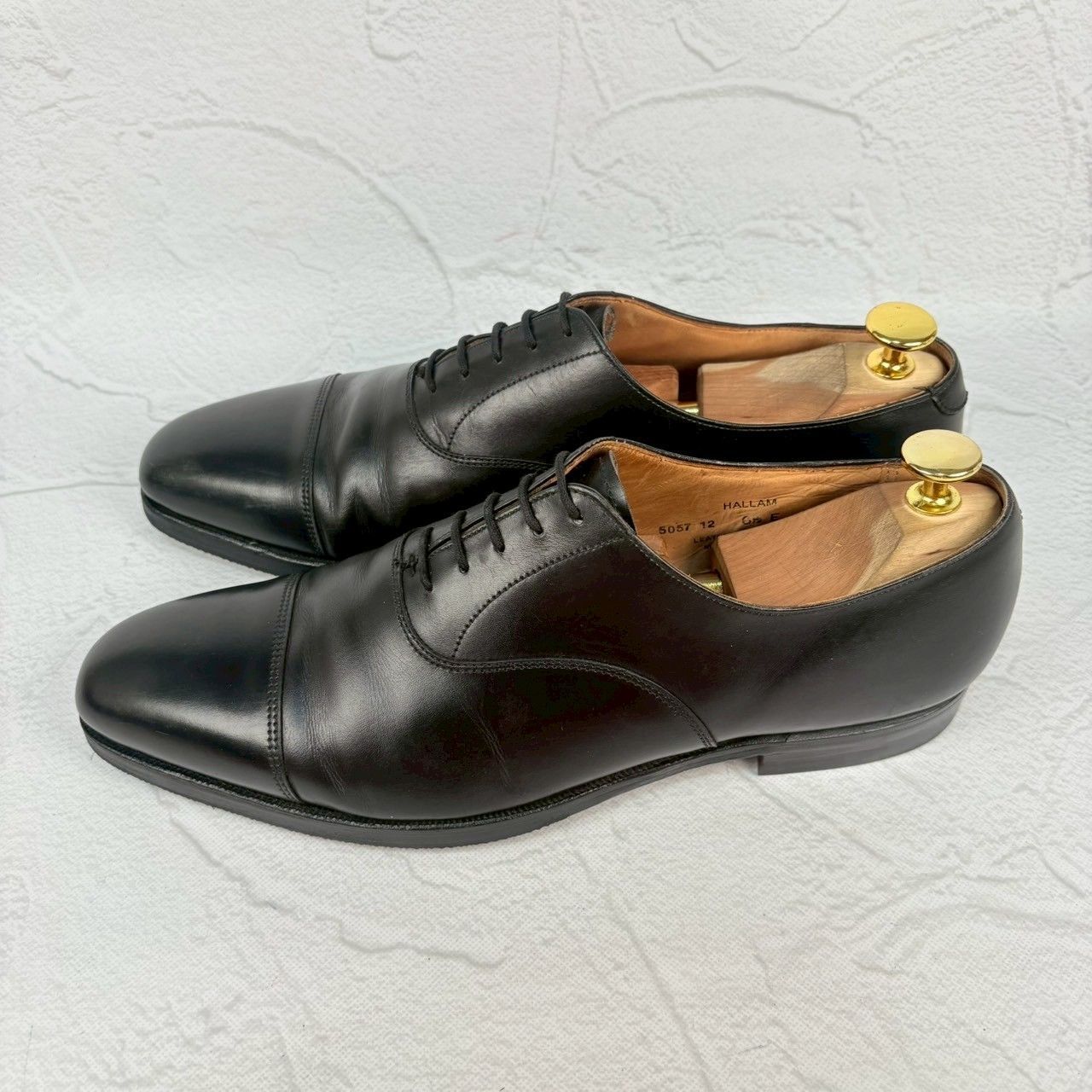 【リフト交換済み】Crockett&Jones クロケットアンドジョーンズ Hallam ハラム ストレート 内羽根 黒 ブラック UK6.5 / 25.0cm【W3350】