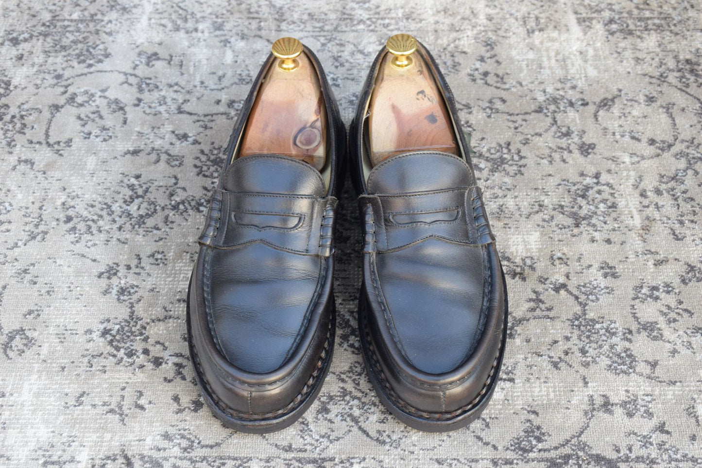 Paraboot パラブーツ REIMS ランス コインローファー 黒 ブラック UK8 / 26.5cm【W3345】