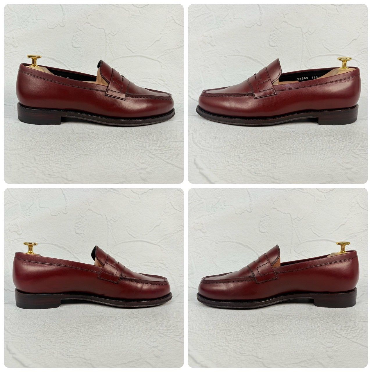 【美品】Jalan Sriwijaya ジャランスリワヤ 98589 コインローファー 赤茶 バーガンディー UK6 / 24.5cm【W3344】