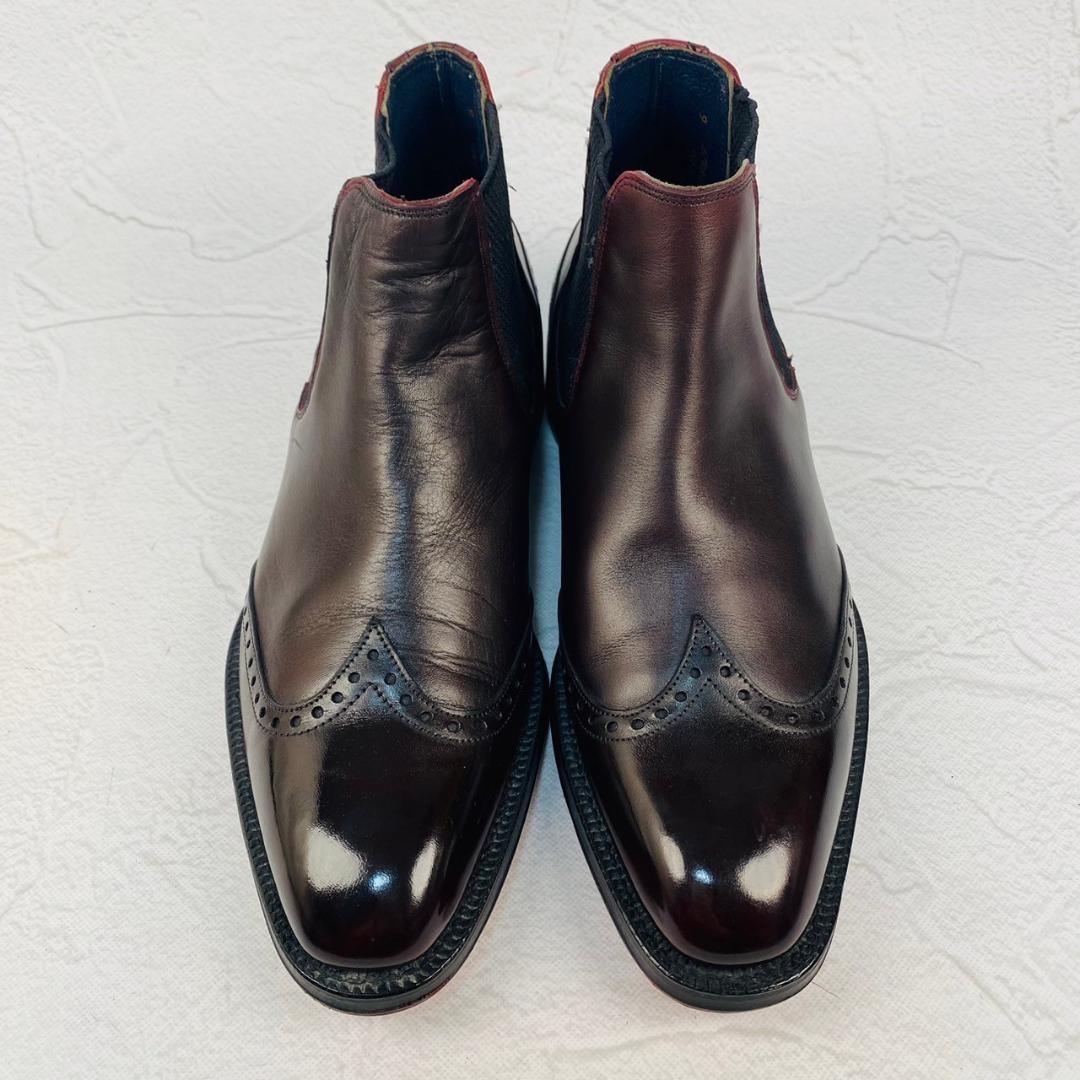 【美品】JOSEPH CHEANEY AND SONS ジョセフチーニーアンドサンズ HURRING ハーリング サイドゴア チェルシーブーツ 赤茶 バーガンディー UK6 / 25cm【W2951】