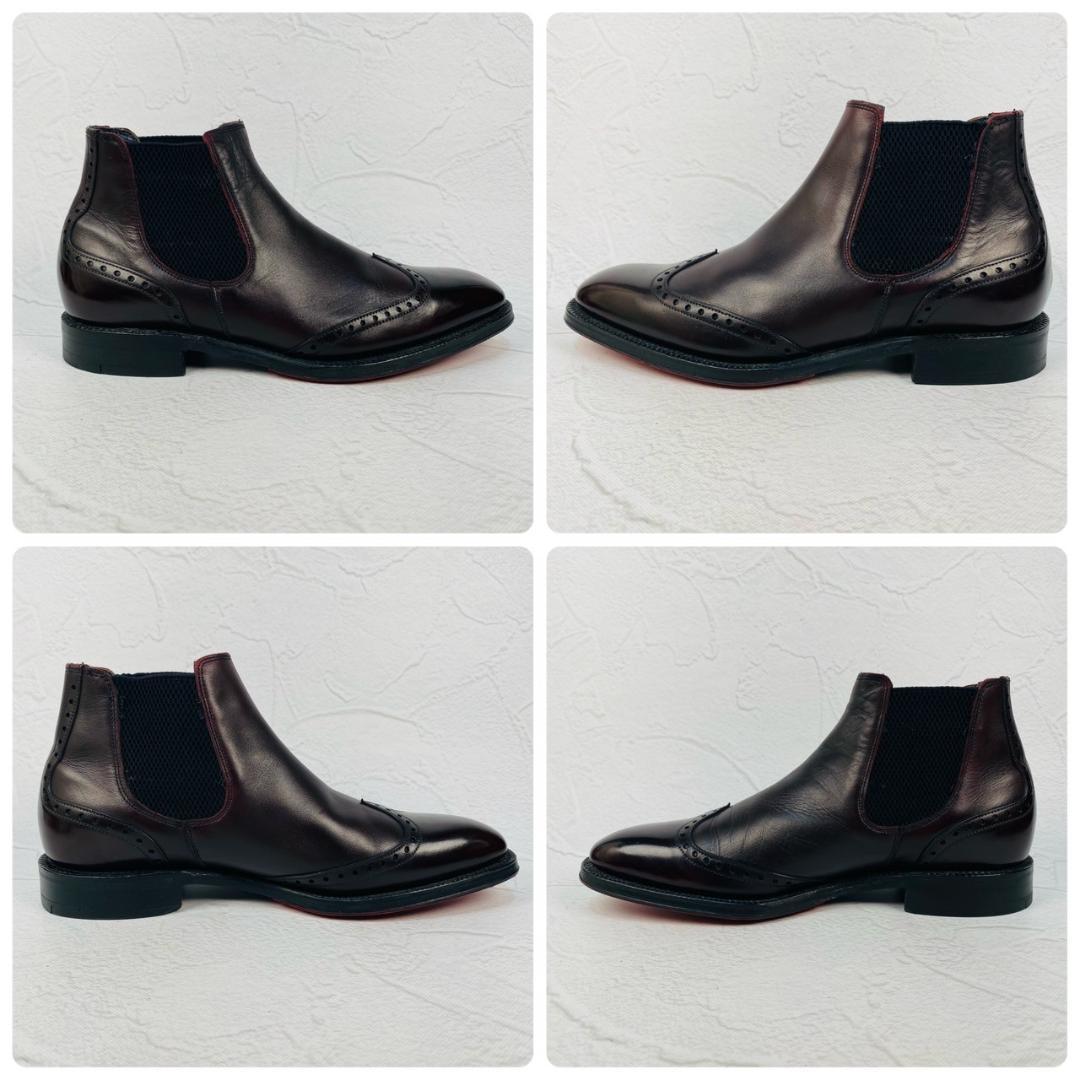 【美品】JOSEPH CHEANEY AND SONS ジョセフチーニーアンドサンズ HURRING ハーリング サイドゴア チェルシーブーツ 赤茶 バーガンディー UK6 / 25cm【W2951】