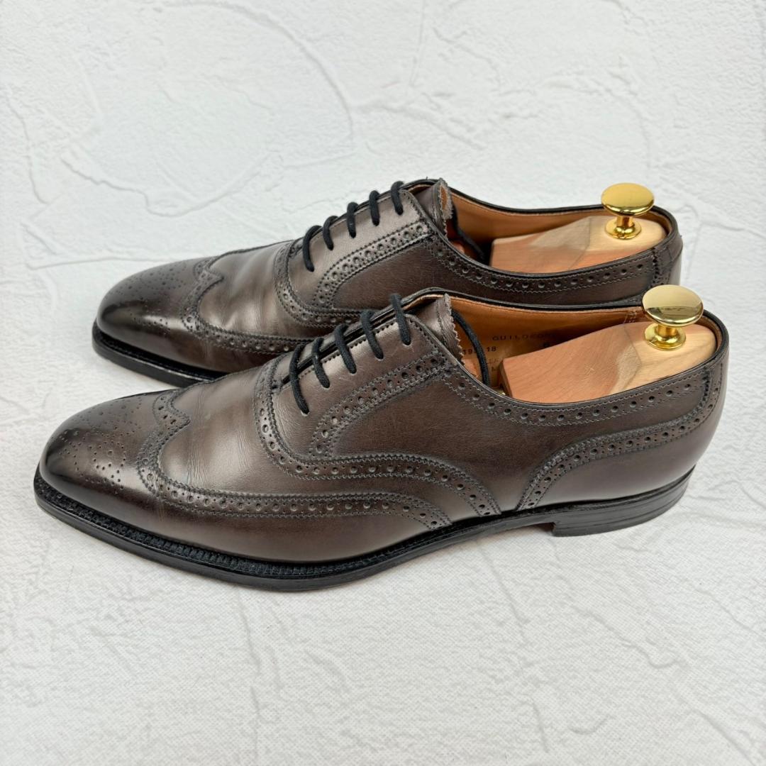 【良品】Crockett&Jones クロケットアンドジョーンズ GUILDFORD ギルフォード ウイング 内羽根 ブローグ グレー GRAY UK6E / 24.5cm【W2974】