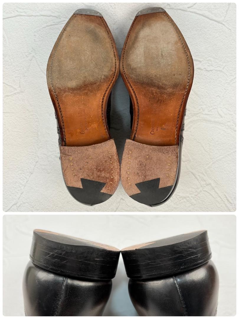 【良品】Crockett&Jones クロケットアンドジョーンズ GUILDFORD ギルフォード ウイング 内羽根 ブローグ グレー GRAY UK6E / 24.5cm【W2974】