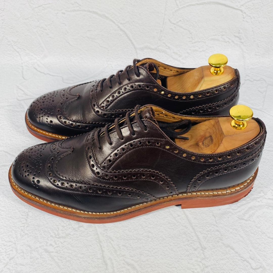【美品】Church's チャーチ DOWNTOWN ダウンタウン ウイング 外羽根 メダリオンフルブローグ 茶 ブラウン UK7.5 / 26.0cm【W2460】