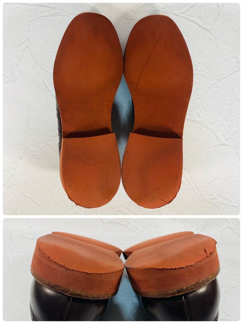【美品】Church's チャーチ DOWNTOWN ダウンタウン ウイング 外羽根 メダリオンフルブローグ 茶 ブラウン UK7.5 / 26.0cm【W2460】