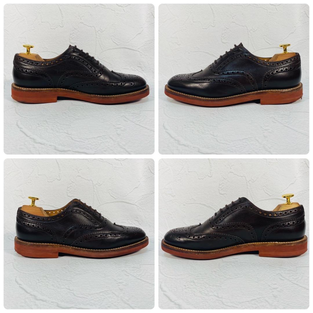 【美品】Church's チャーチ DOWNTOWN ダウンタウン ウイング 外羽根 メダリオンフルブローグ 茶 ブラウン UK7.5 / 26.0cm【W2460】