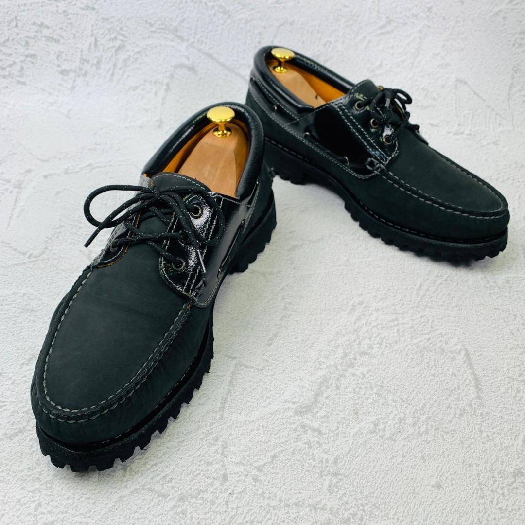 【美品】ティンバーランド スリーアイ クラシックラグ 黒 28 デッキシューズ