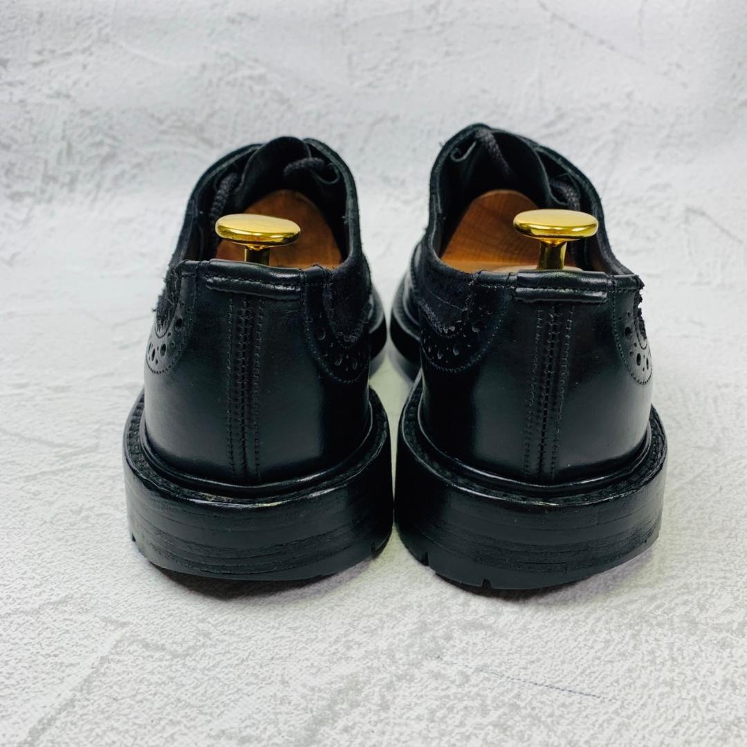 Tricker's トリッカーズ BOURTON バートン ウイング 外羽根 グレインレザー スエード コマンドソール 黒 ブラック BLACK UK6相当 / 24.5cm【W2861】