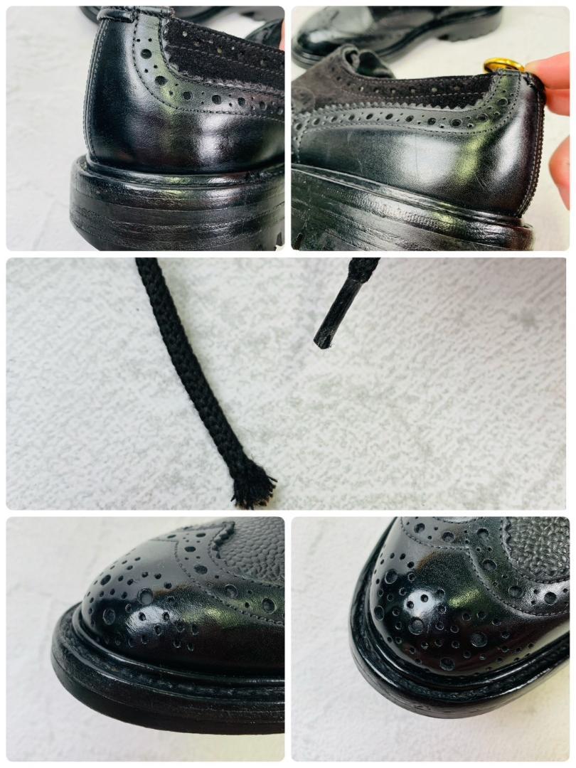 Tricker's トリッカーズ BOURTON バートン ウイング 外羽根 グレインレザー スエード コマンドソール 黒 ブラック BLACK UK6相当 / 24.5cm【W2861】