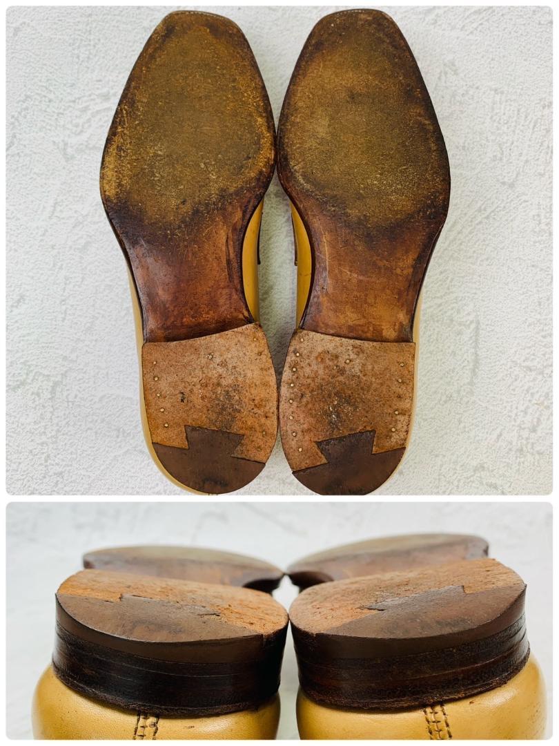 Crockett&Jones クロケットアンドジョーンズ ACTON アクトン バイカラー コインローファー 茶 ライトブラウン ベージュ UK7.5 / 26cm【W2760】