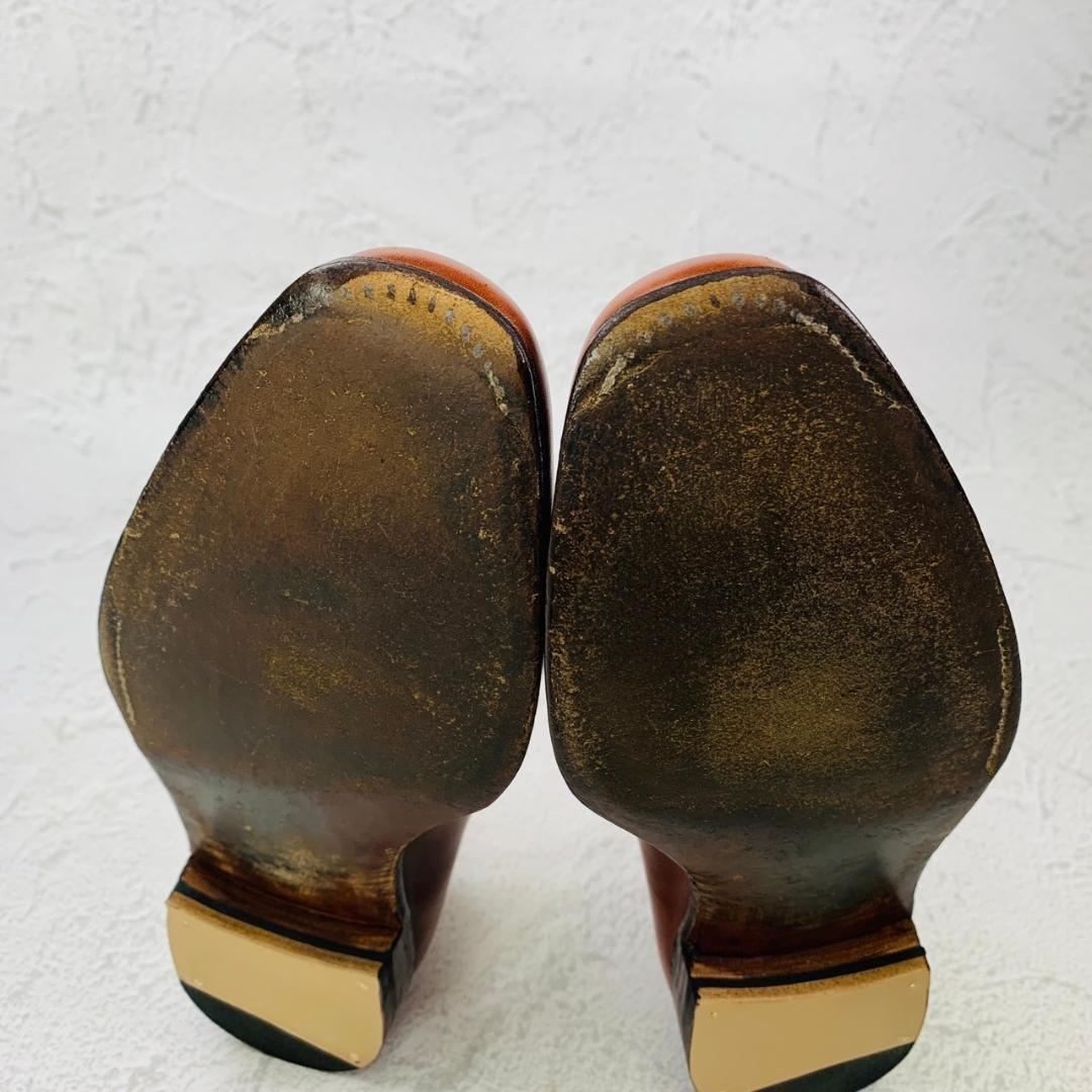 【リフト交換済み】Crockett&Jones クロケットアンドジョーンズ REGENT レジェンド プレーン 内羽根 リザード 切替 茶 ブラウン UK6 / 24.5cm【W2771】