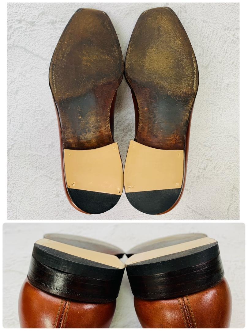 【リフト交換済み】Crockett&Jones クロケットアンドジョーンズ REGENT レジェンド プレーン 内羽根 リザード 切替 茶 ブラウン UK6 / 24.5cm【W2771】