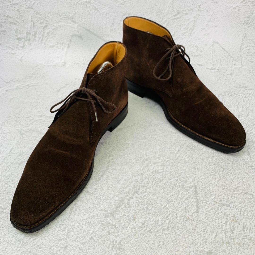【良品】クロケットアンドジACrockett&Jones クロケットアンドジョーンズ TETBURY テッドベリー チャッカブーツ スエード ダイナイトソール 茶 ブラウン UK7.5 / 26cm【W2751】ョーンズ テッドベリー チャッカ 茶 7.5 スエード
