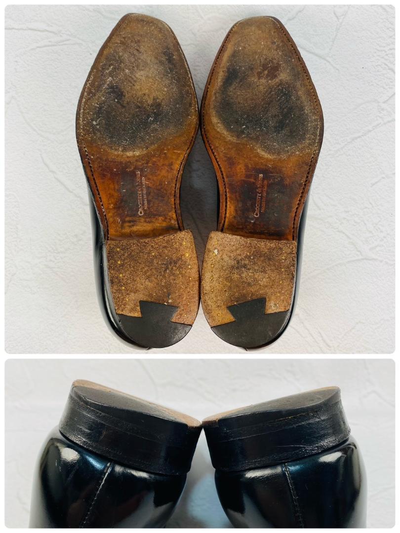 Crockett&Jones クロケットアンドジョーンズ HIGHBURY ハイバリー プレーン 外羽根 黒 ブラック UK7.5 / 26cm【W2720】