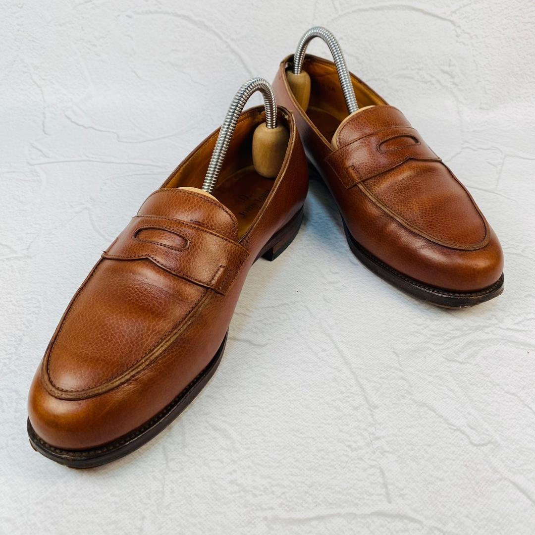 【希少】ジョンロブ CORTEZ コインローファー ハーフ 茶 70C 革靴