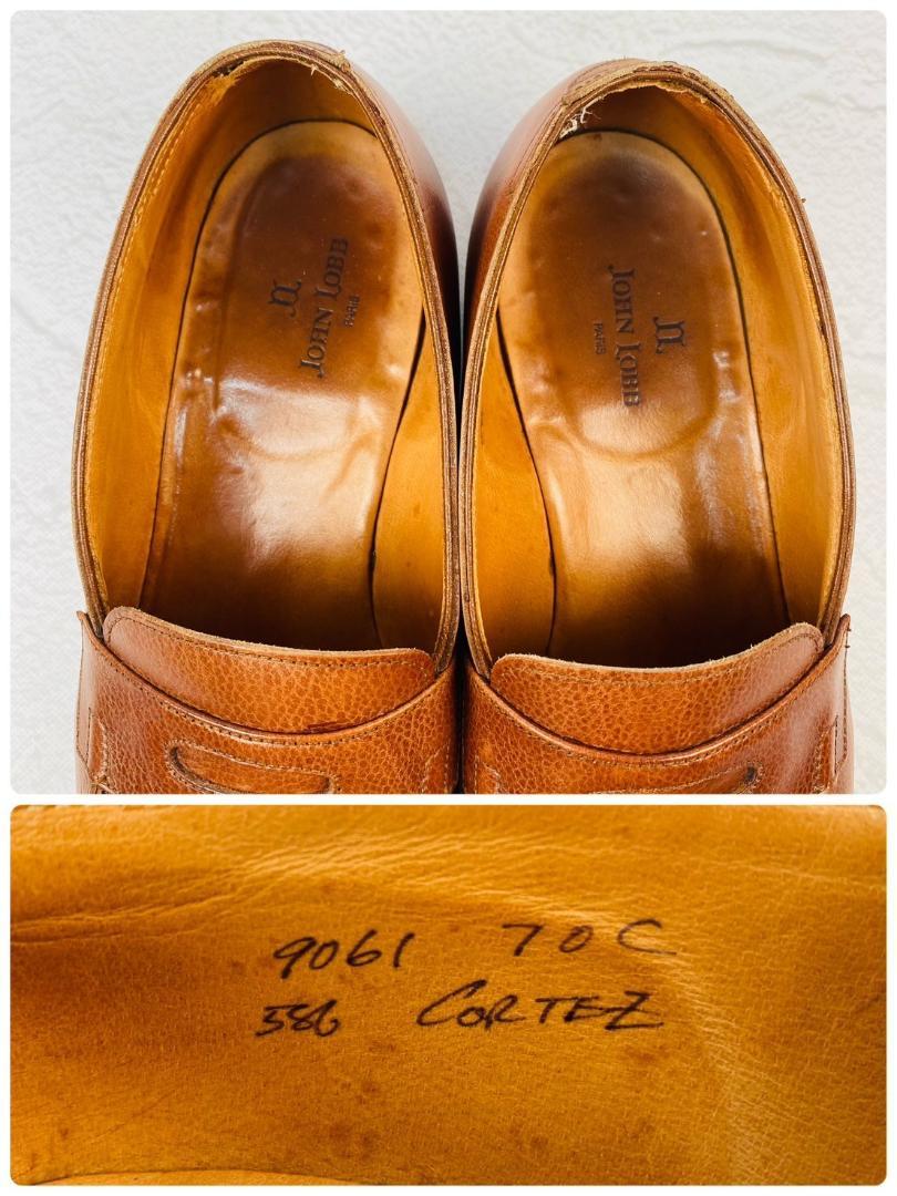【希少】ジョンロブ CORTEZ コインローファー ハーフ 茶 70C 革靴