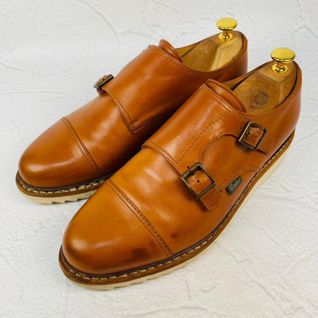 PARABOOT パラブーツ WILLIAM ウィリアム ダブルモンク ストラップ ストレート 茶 ライトブラウン UK8 / 26.5cm【W2906】