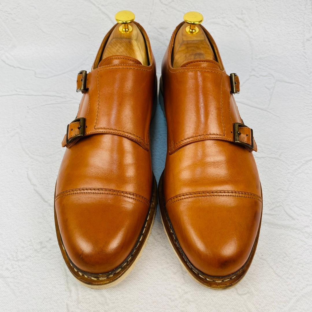 PARABOOT パラブーツ WILLIAM ウィリアム ダブルモンク ストラップ ストレート 茶 ライトブラウン UK8 / 26.5cm【W2906】
