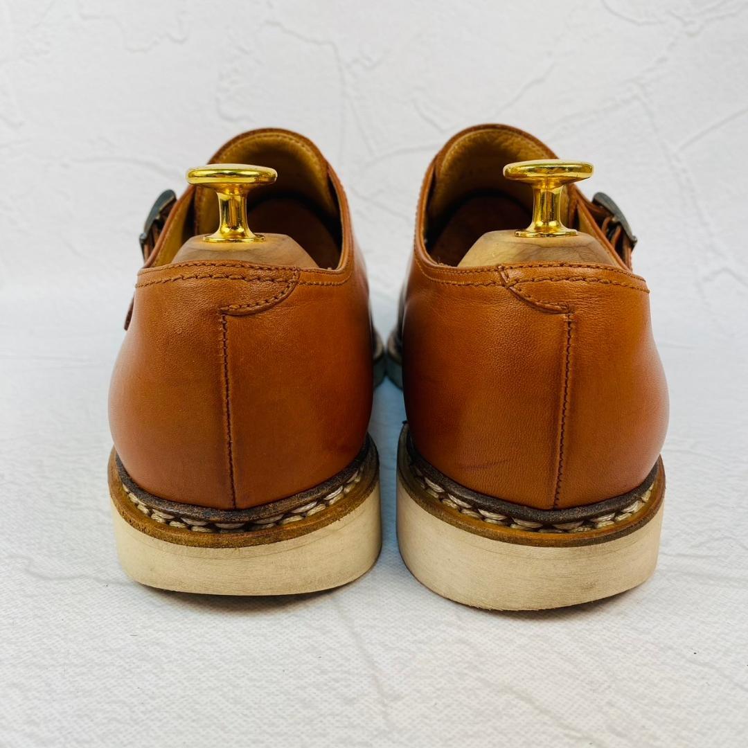 PARABOOT パラブーツ WILLIAM ウィリアム ダブルモンク ストラップ ストレート 茶 ライトブラウン UK8 / 26.5cm【W2906】