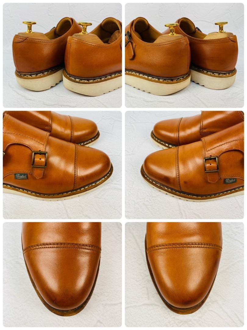 PARABOOT パラブーツ WILLIAM ウィリアム ダブルモンク ストラップ ストレート 茶 ライトブラウン UK8 / 26.5cm【W2906】