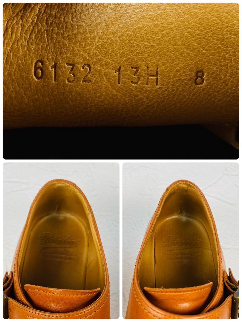 PARABOOT パラブーツ WILLIAM ウィリアム ダブルモンク ストラップ ストレート 茶 ライトブラウン UK8 / 26.5cm【W2906】