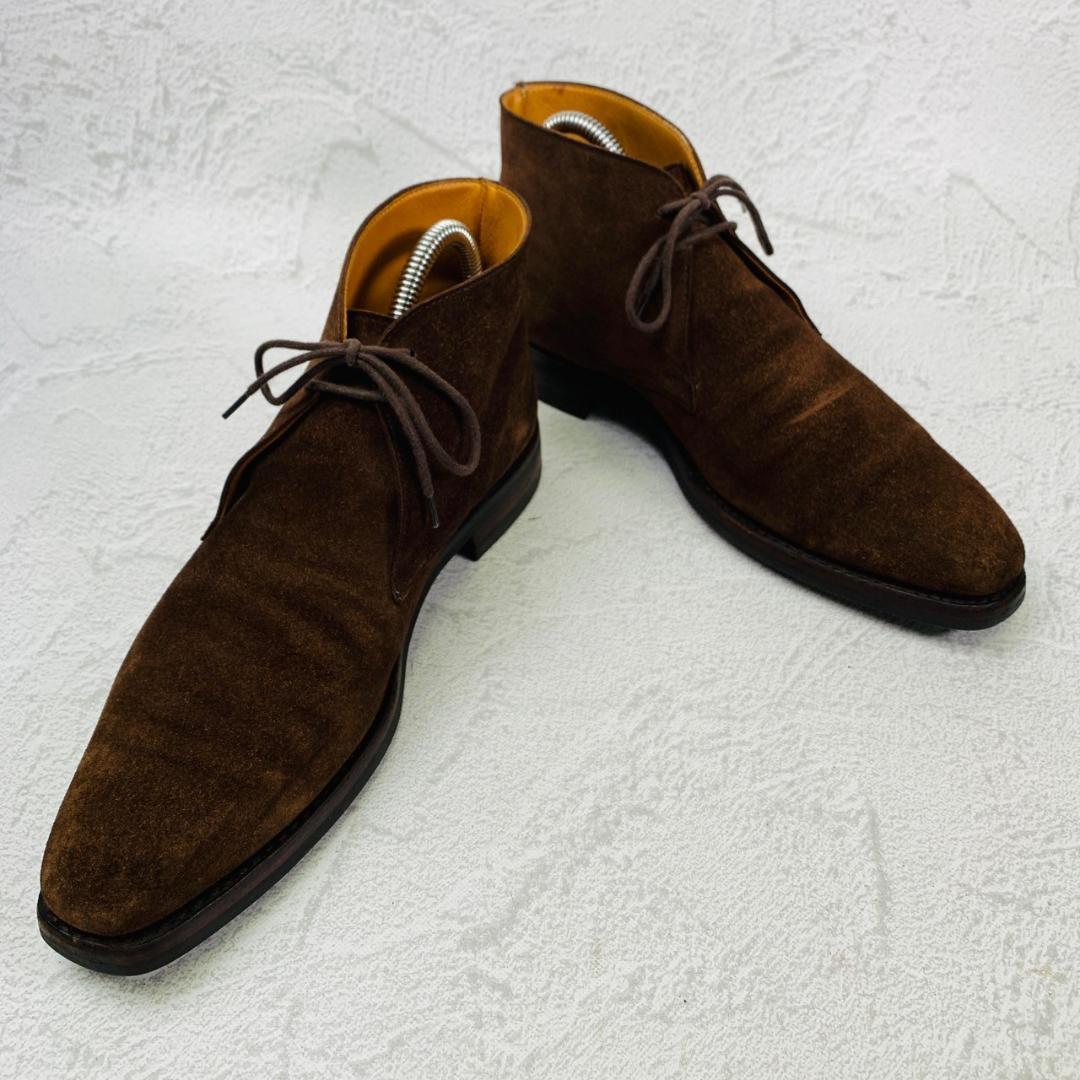 【良品】Crockett&Jones クロケットアンドジョーンズ TETBURY テッドベリー チャッカブーツ スエード ダイナイトソール 茶 ブラウン UK6 / 24.5cm【W2753】