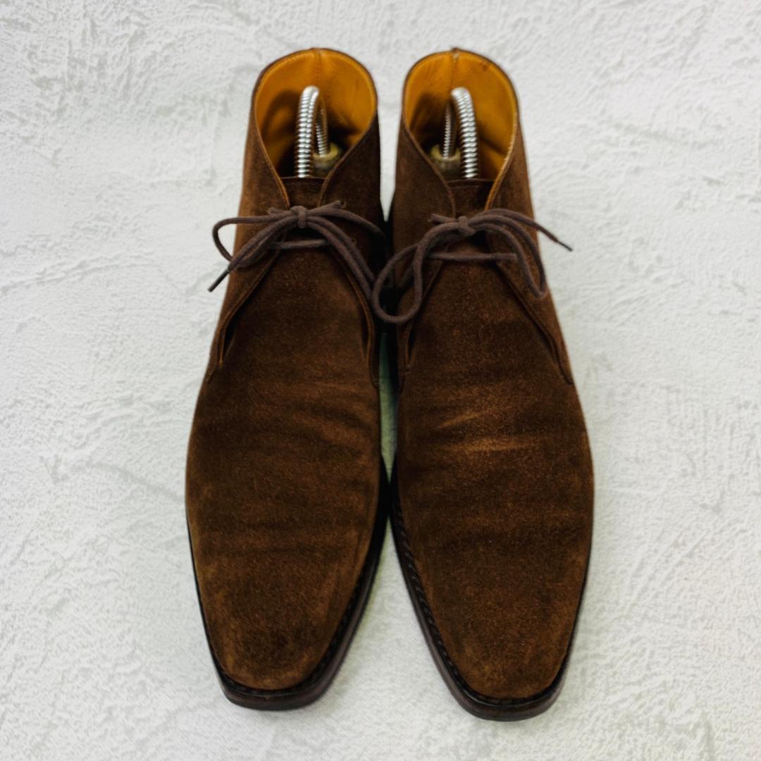 【良品】Crockett&Jones クロケットアンドジョーンズ TETBURY テッドベリー チャッカブーツ スエード ダイナイトソール 茶 ブラウン UK6 / 24.5cm【W2753】