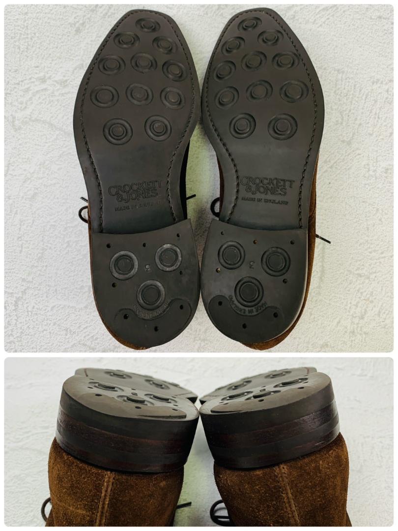 【良品】Crockett&Jones クロケットアンドジョーンズ TETBURY テッドベリー チャッカブーツ スエード ダイナイトソール 茶 ブラウン UK6 / 24.5cm【W2753】