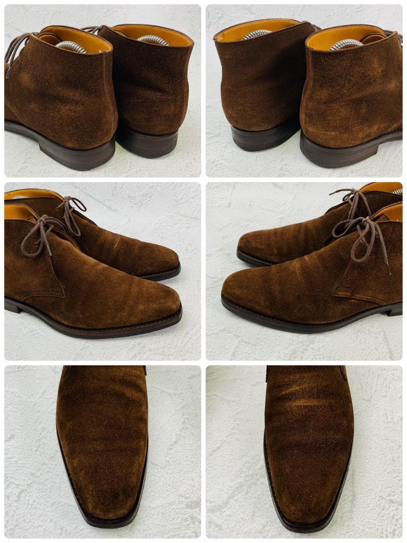 【良品】Crockett&Jones クロケットアンドジョーンズ TETBURY テッドベリー チャッカブーツ スエード ダイナイトソール 茶 ブラウン UK6 / 24.5cm【W2753】