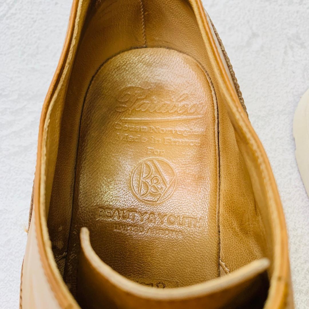 PARABOOT パラブーツ × BEAUTY&YOUTH ビューティーアンドユース CHAMBORD シャンボード Uチップ 外羽根 茶 ライトブラウンUK7.5 / 26cm【W2653】