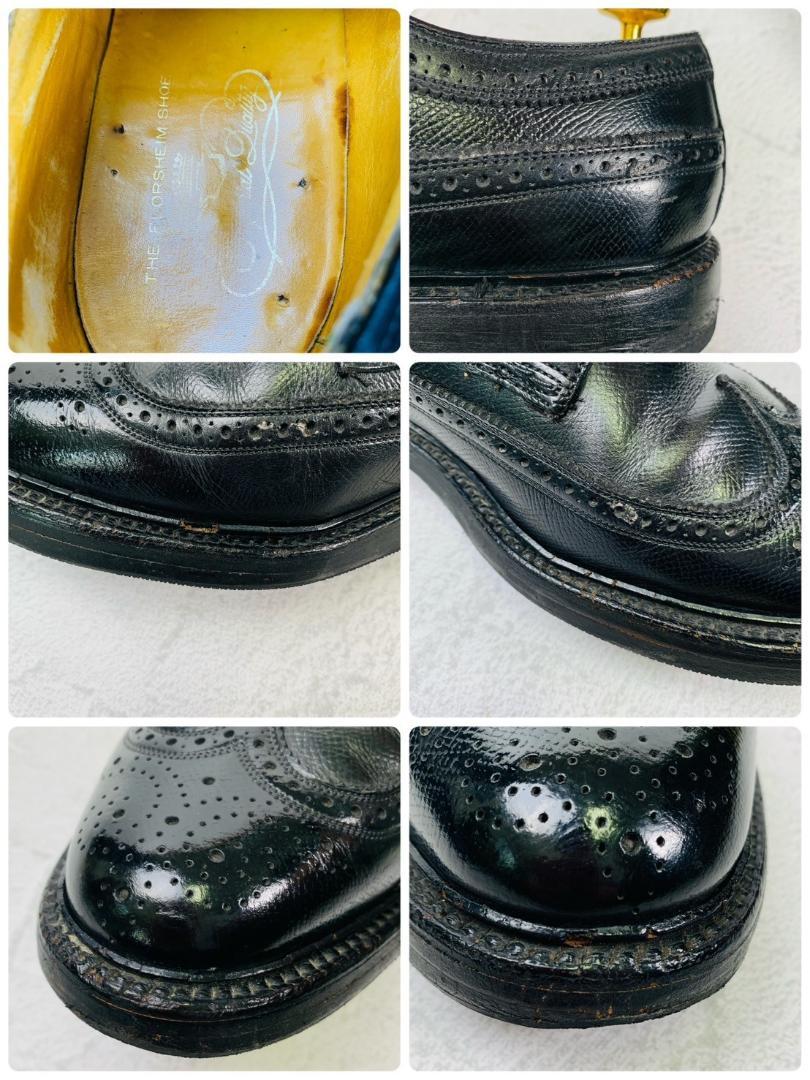 FLORSHEIM フローシャイム Kenmoor ケンムーア ウイング 外羽根 黒 ブラック BLACK US8.5 / 26.5cm【W2807】