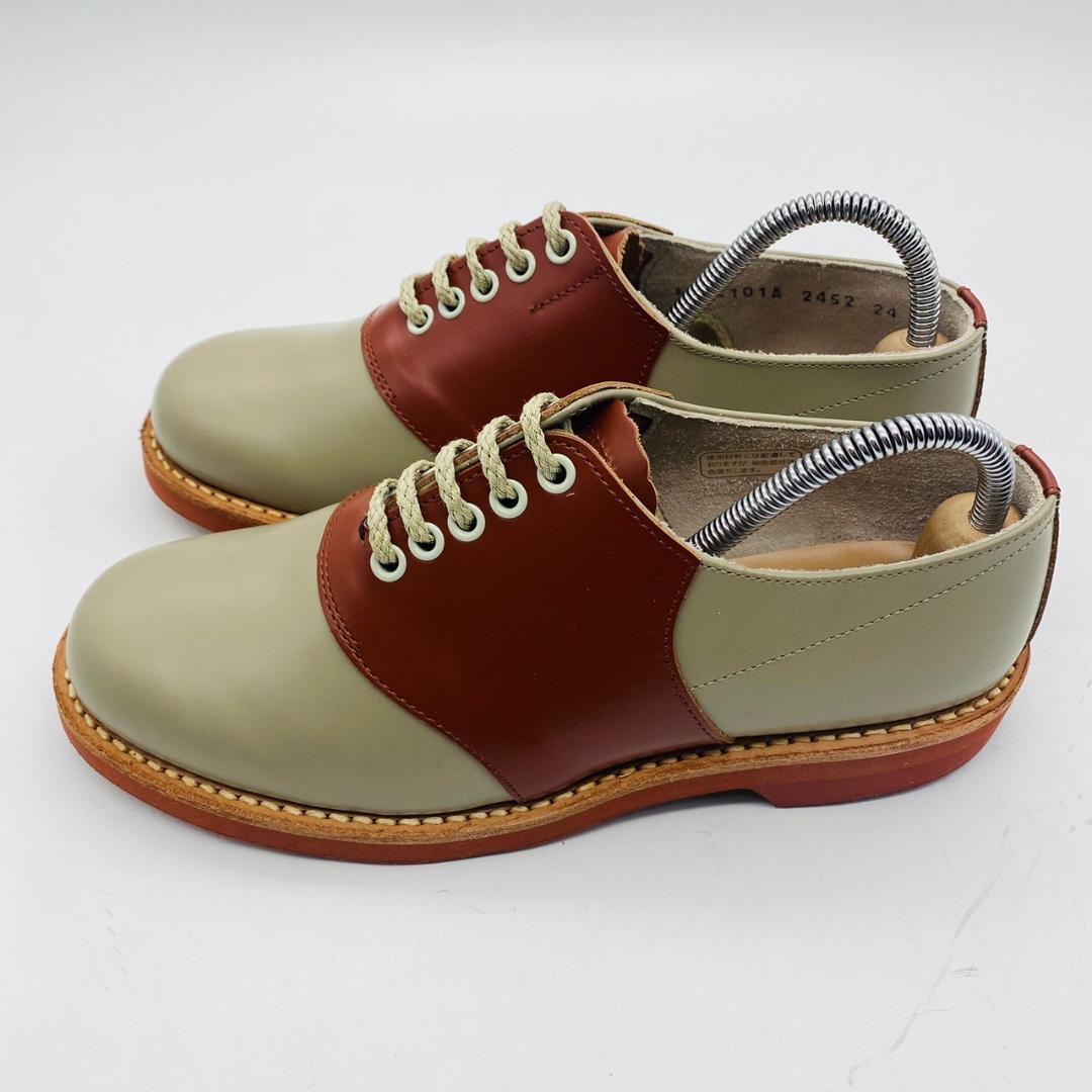 【美品・希少】リーガル サドルシューズ バイカラー グレー 赤 24 革靴